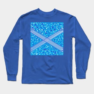 Abstract Blue & White Mug, Mask, Pin Long Sleeve T-Shirt